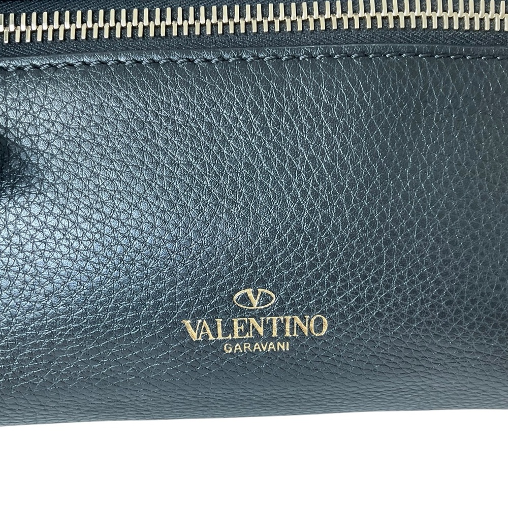 Valentino Garavani Black Leather Studded Crossbody Belt Bag with Gold Hardware - Picture 4 of 15